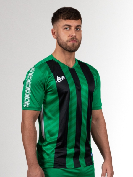 Green and black stripe football shirt