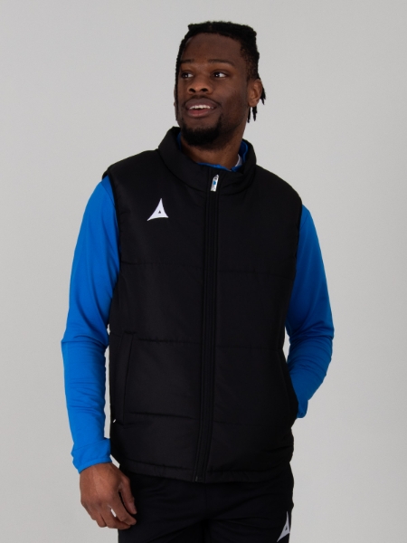 A man is in shot wearing a plain black hoody featuring the Avec A logo. The hoody is designed to keep the person warm