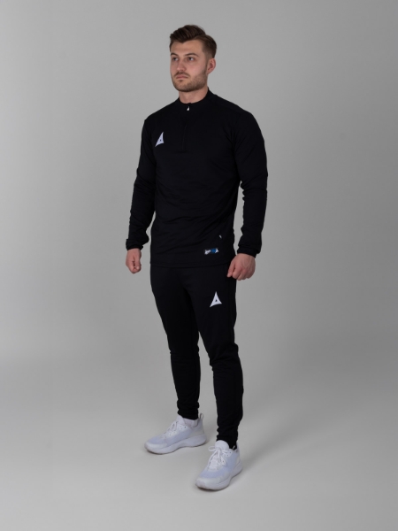 Model is wearing a plain black tracksuit, which items are sold as seperates